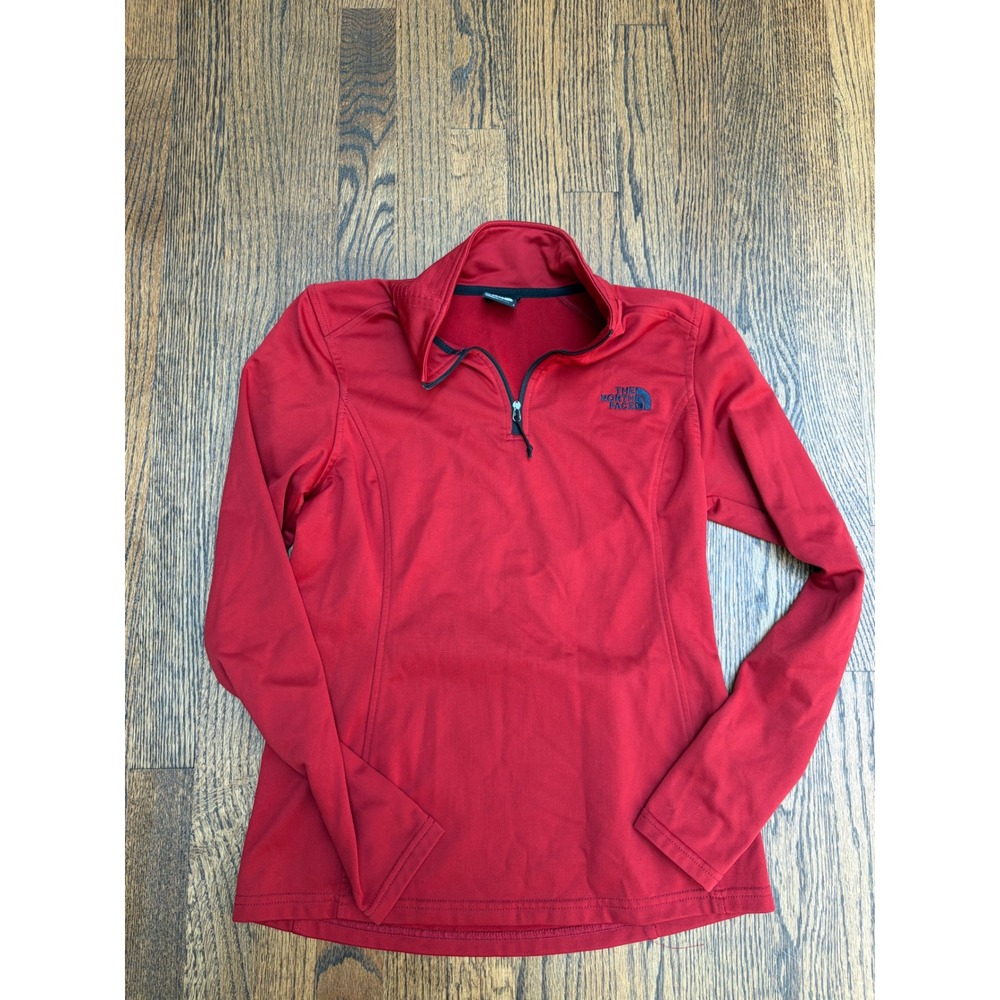 The North Face Quarter Zip Women Small Red Navy Gorpcore Sporty Americana